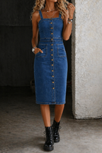 Indira | Denim Kleid mit Knopfleiste