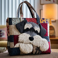 Gesteppte Tasche mit Schnauzer-Motiv