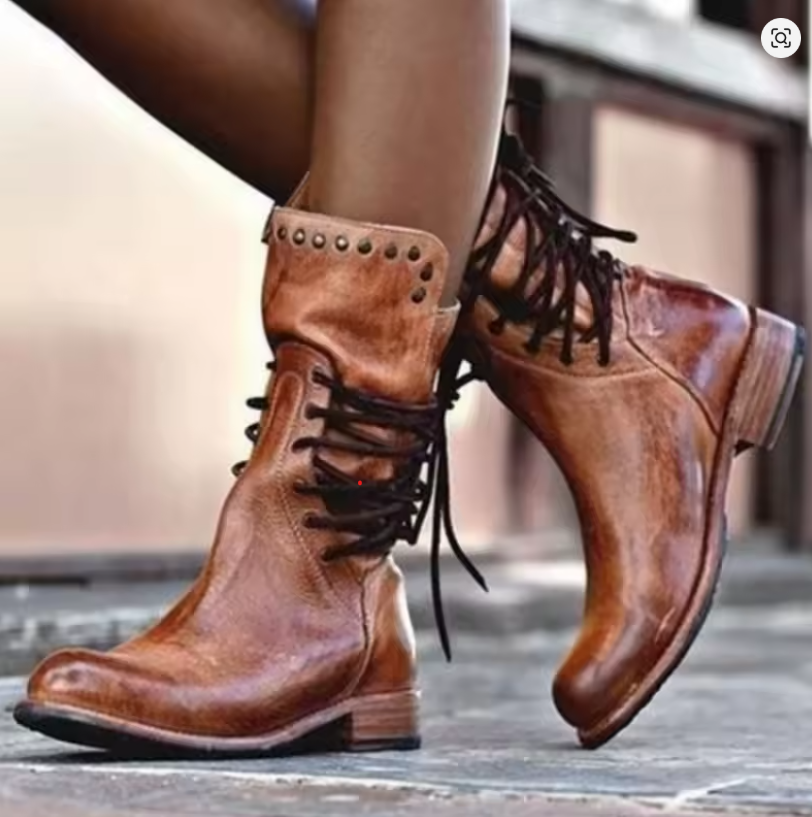 Nova | Cross-Tied Biker-Stiefeletten mit Fleece-Futter