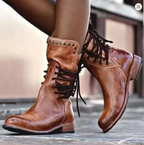 Nova | Cross-Tied Biker-Stiefeletten mit Fleece-Futter