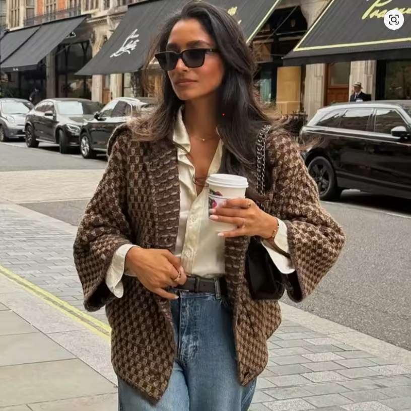 Romy Strickjacke mit Reverskragen