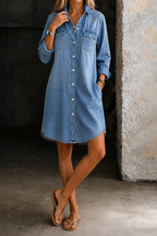 Donna | Lässiges elegantes Jeanshemd-Kleid