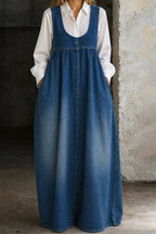 Veronica | Lockeres Denim-Westen-Kleid
