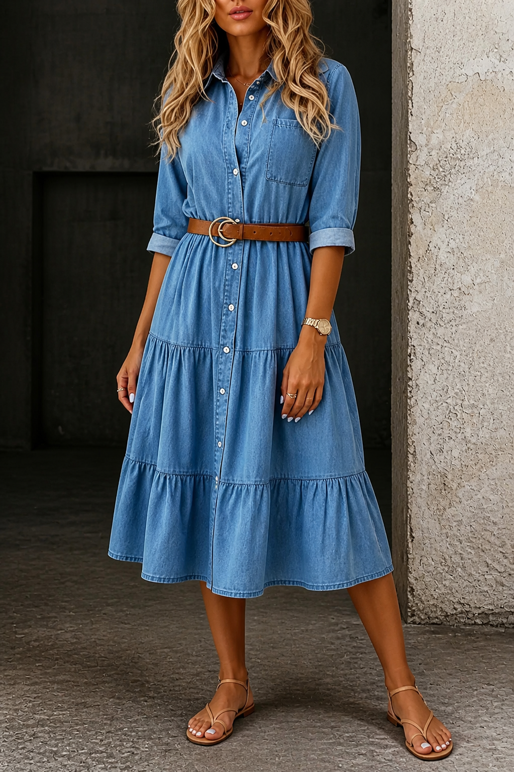 Barbara | Lässiges elegantes Denim-Kleid