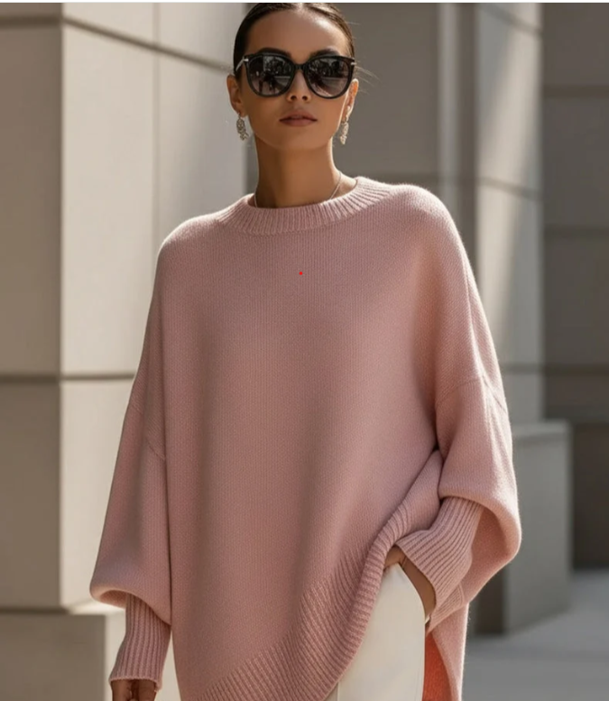 Oversized Strickpullover Damen - Rundhals.