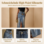 ✨Damen Denim-Maxirock mit mehrlagiger Taille