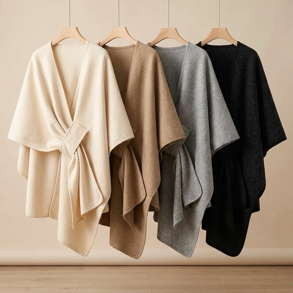 Dresden Modehaus | Langer Poncho-Schal in Wolloptik