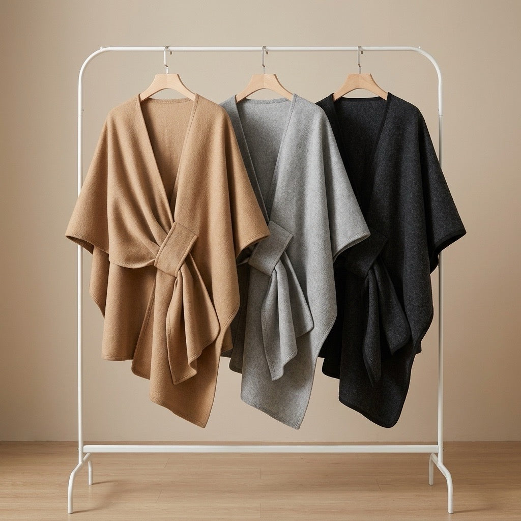 Dresden Modehaus | Langer Poncho-Schal in Wolloptik
