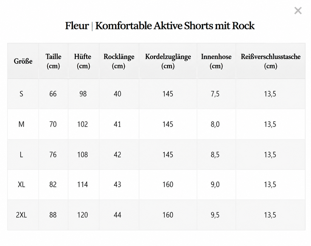 Fleur | Komfortabler Aktivrock mit integrierter Shorts