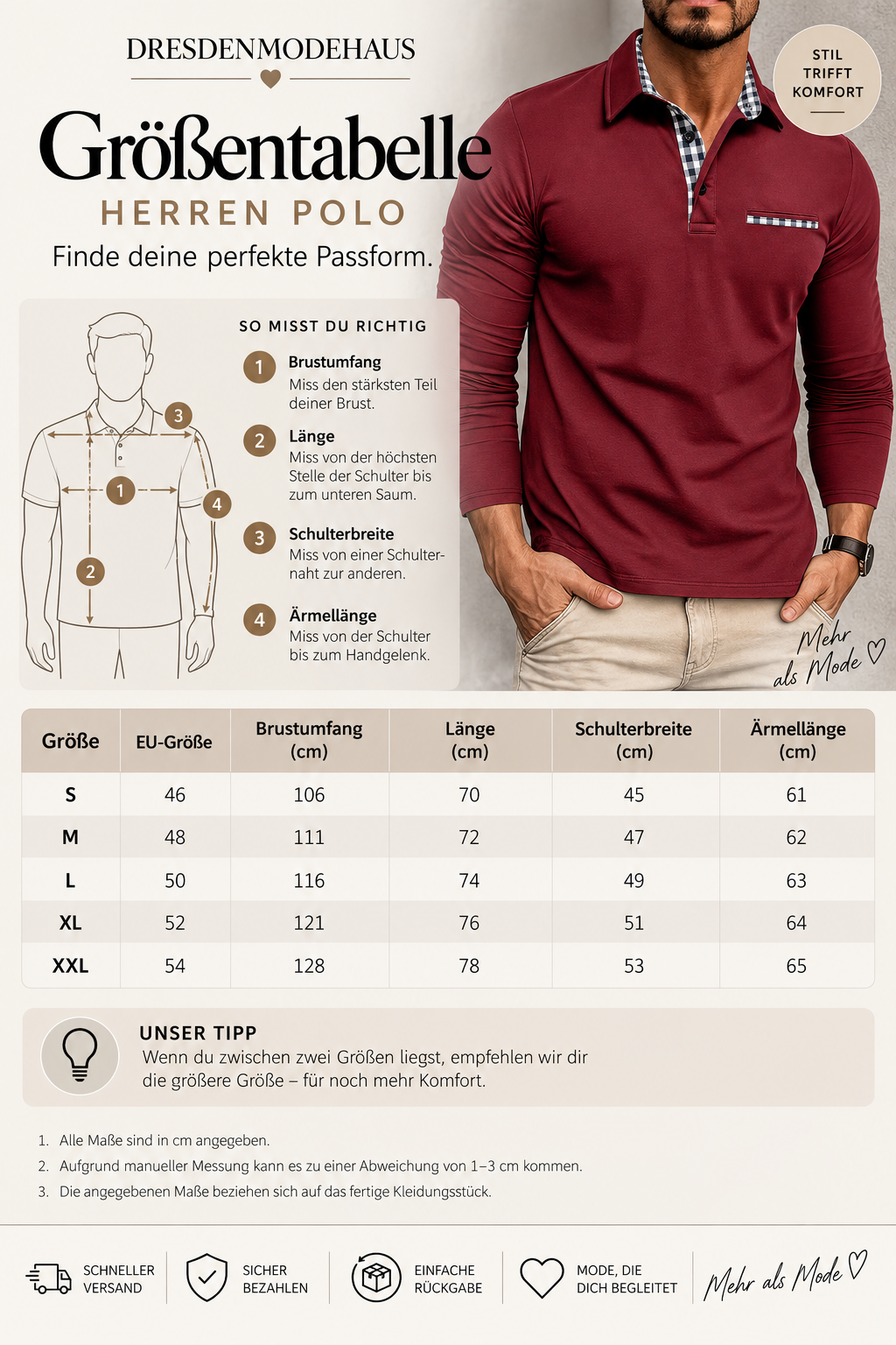 Dresden-Modehaus | Piter Langarm-Poloshirt