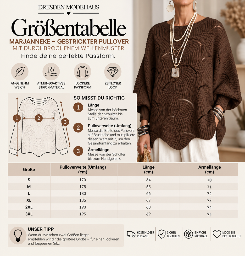 Marjanneke | Strickpullover mit durchbrochenem Wellenmuster
