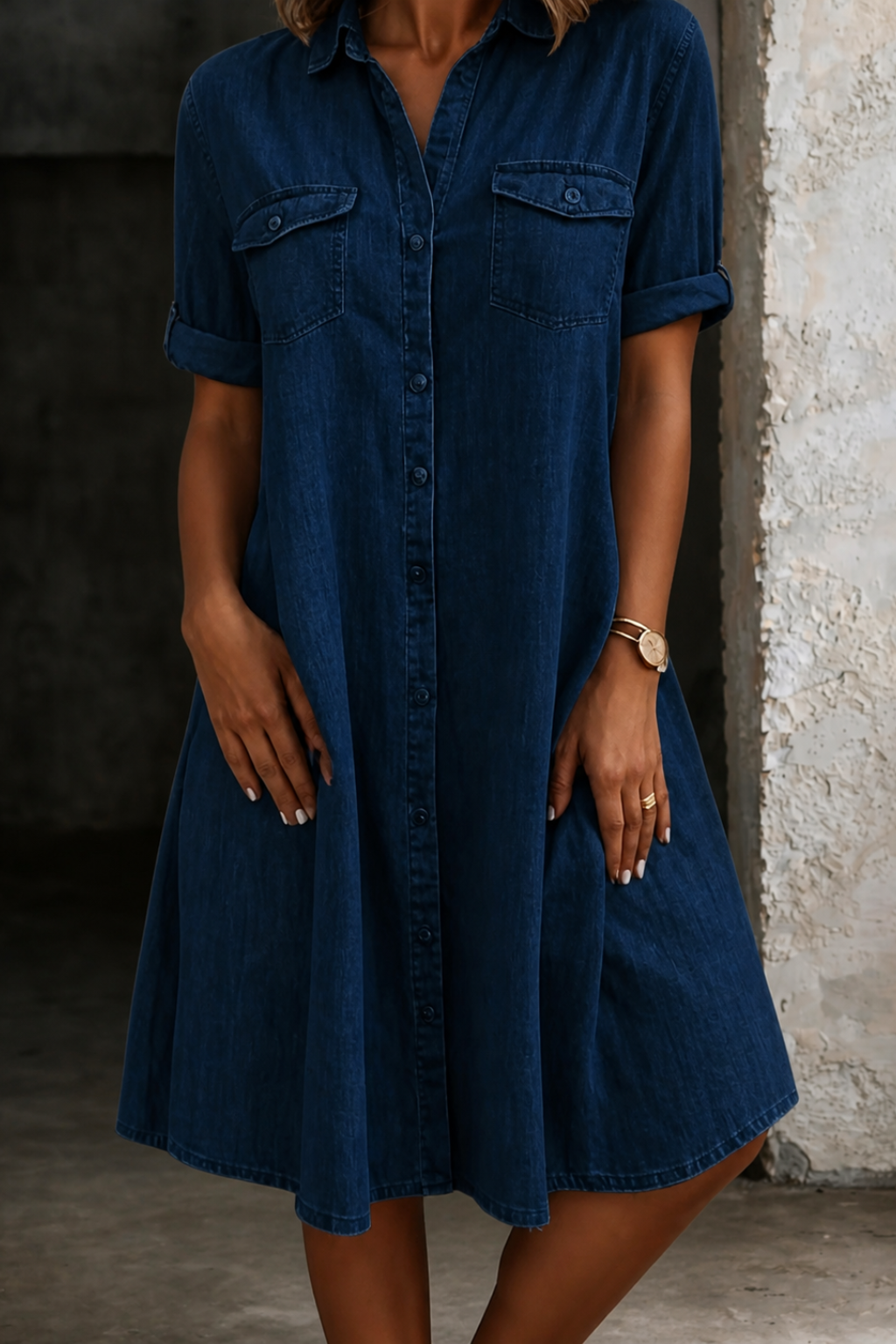 Patricia | Lässiges Denim-Midi-Kleid