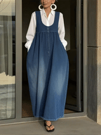 Veronica | Lockeres Denim-Westen-Kleid