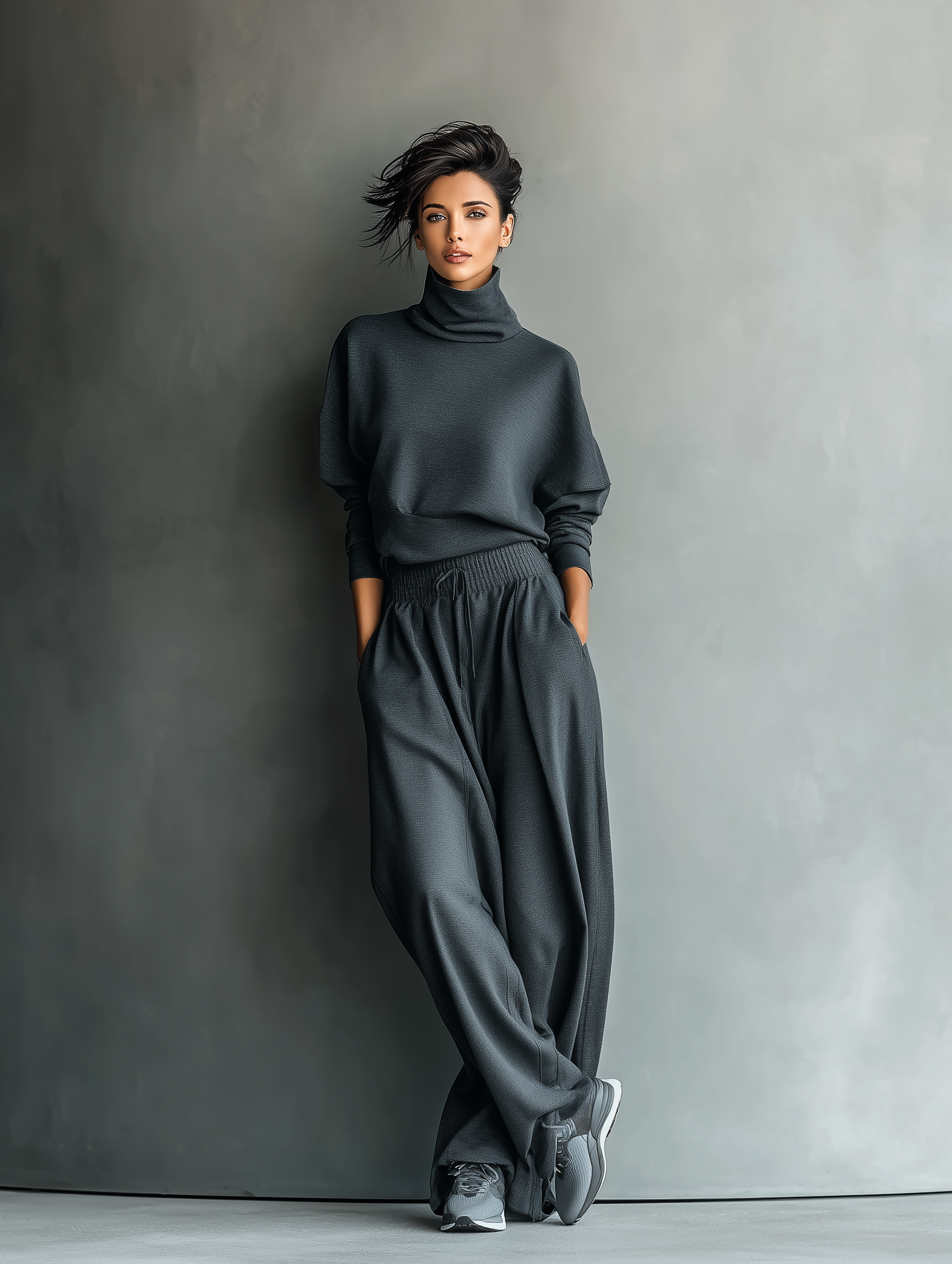 Emma | Strick Set Stehkragen Weite Hose