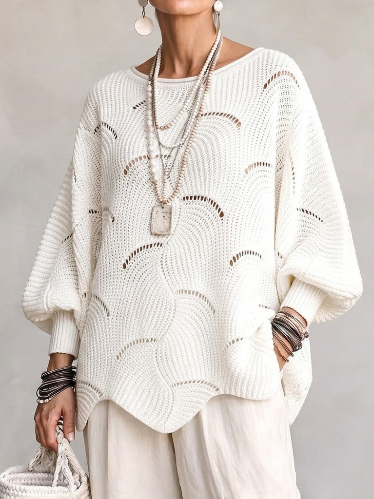 Marjanneke | Strickpullover mit durchbrochenem Wellenmuster