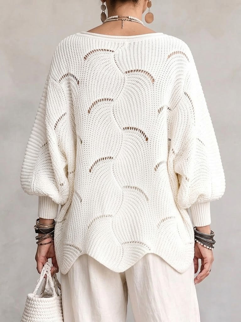 Marjanneke | Strickpullover mit durchbrochenem Wellenmuster